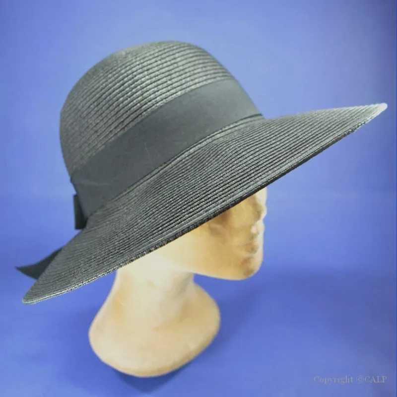 chapeau noir en paille pour femme - Achat capeline noire femmes